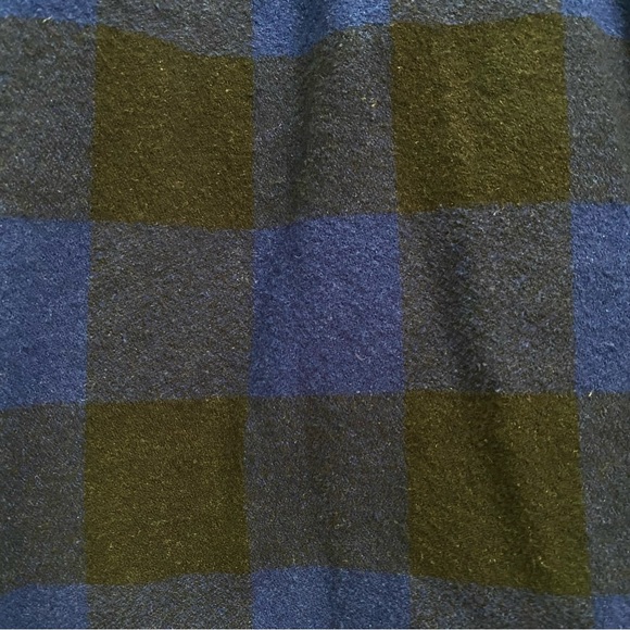 WILD FABLE Navy Buffalo Check Plaid Flannel Cropped Button Down Shirt Size XL - Picture 14 of 14